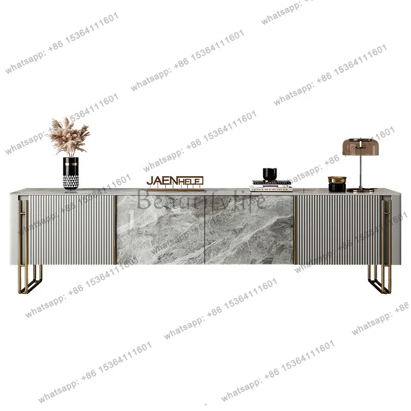 

Light luxury slate TV cabinet, modern simple living room, bedroom floor, Italian coffee table, combined storage cabinet