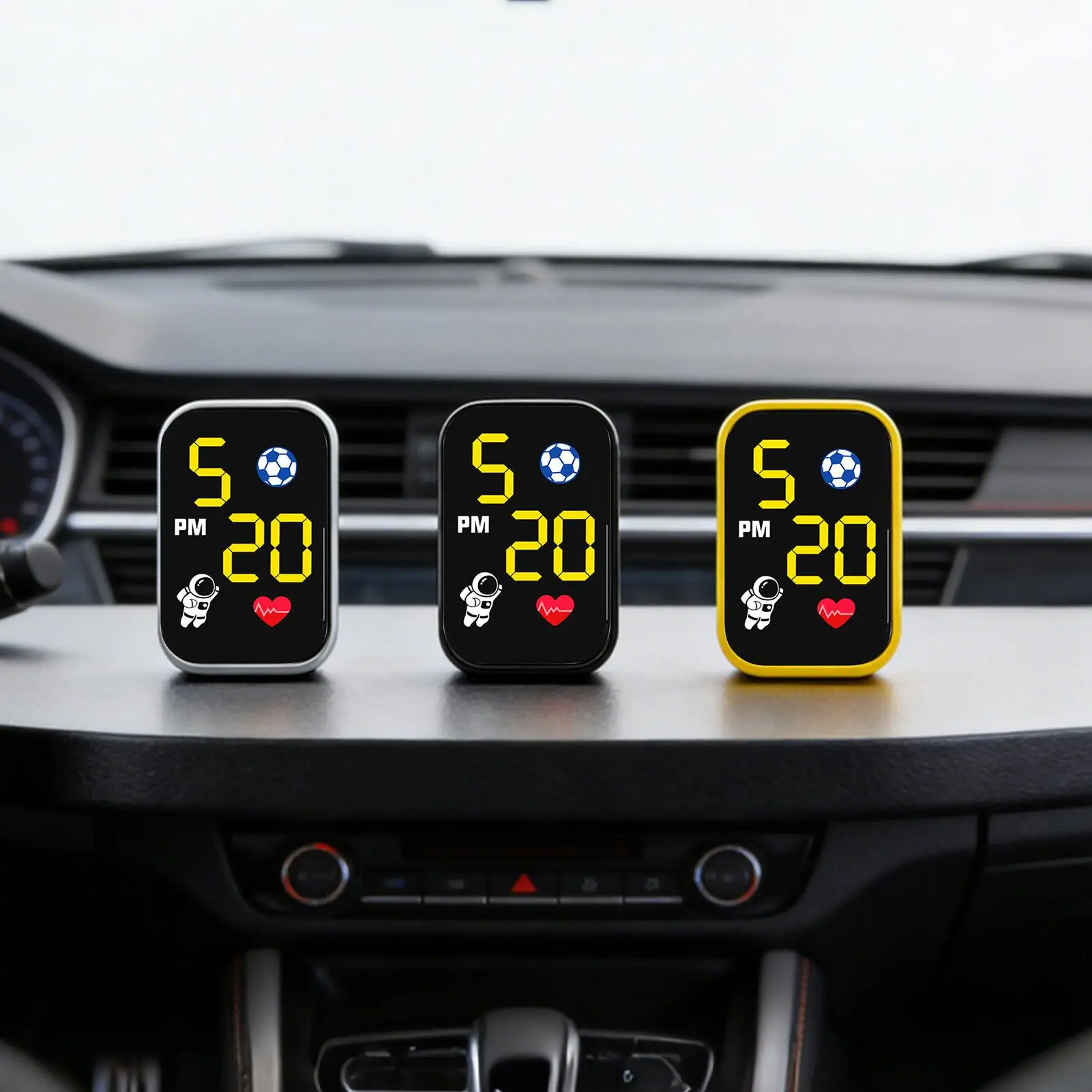 Clock for Motorcycle Adhesive Dashboard Mount Motorbike Digital Clock LED Lighted for Cycling Enthusiasts Commuting Urban Road