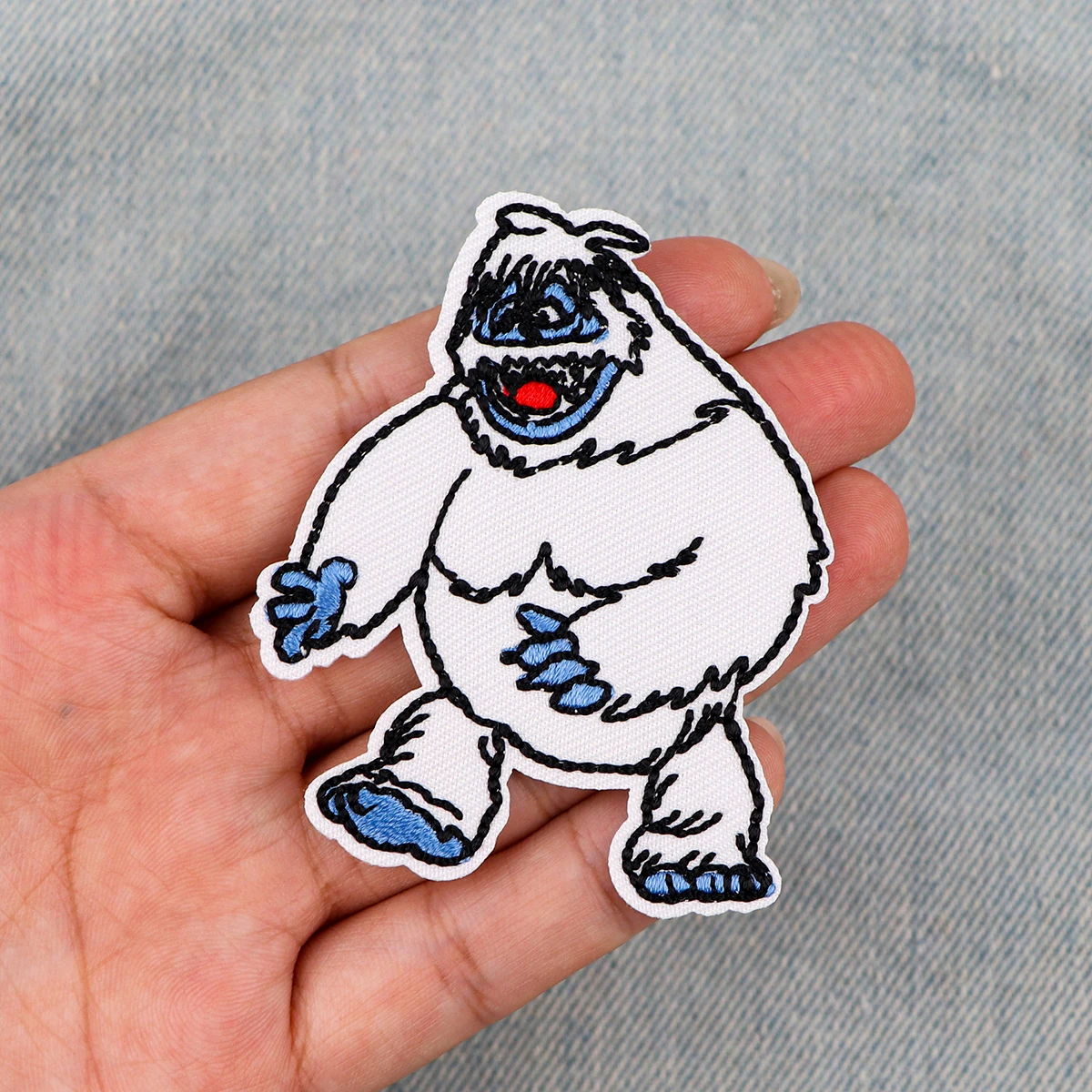 

Snow Monster DIY Embroidered Iron On Patches Badges Patchwork Sewing Applique Jacket Backpack Badges