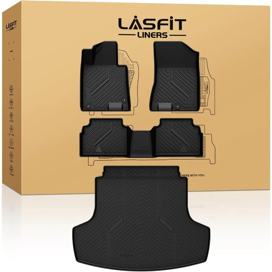 All Weather TPE Custom Fit Floor Liners and Cargo Mats for Sonata 20202026 FWD Gas Only and Kia K5 20212025 (FWD Only) Durable