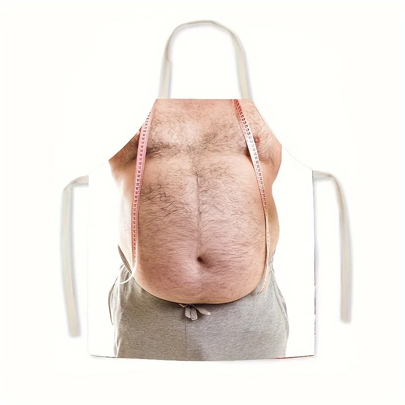 Funny Realistic Belly Apron | Ideal for Cooking & Pranks, Unique Design for Men, Great Gift for Dad and Friends