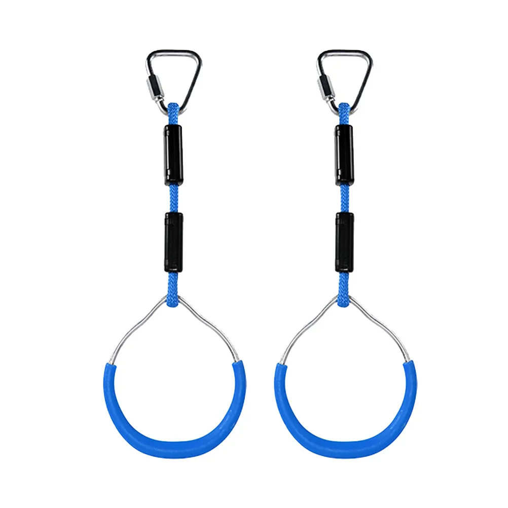 2Pcs Colorful Swing Gymnastic Rings Strong Climbing Rings Obstacle Course Kids Outdoor Fitness Ring Set Backyard