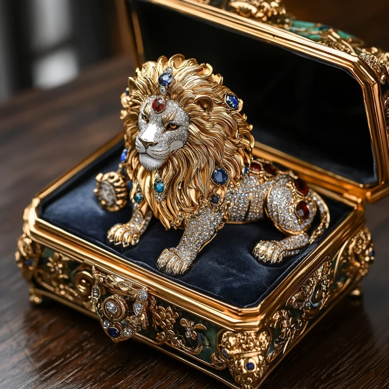 Luxury Heavy Industry Big Lion Brooch, Men's and Women's Coats with Accessories Corsage