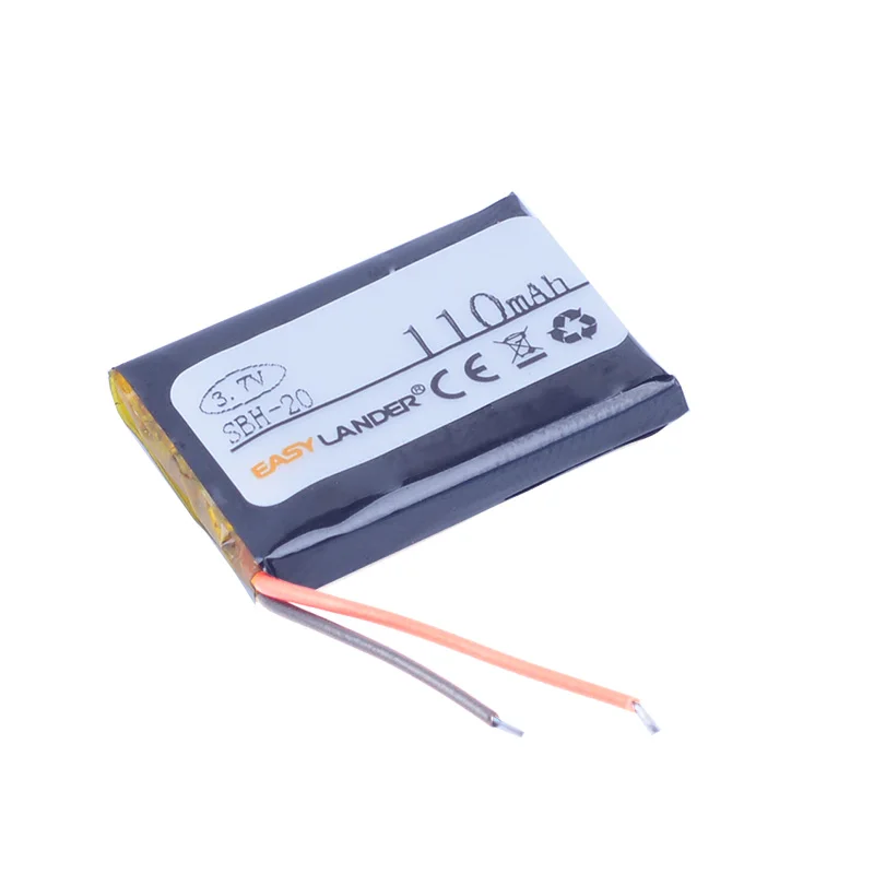 Bateria de íon-lítio de polímero de lítio de substituição de 3.7V 110mAh para fone de ouvido bluetooth SONY SBH20 SBH-20