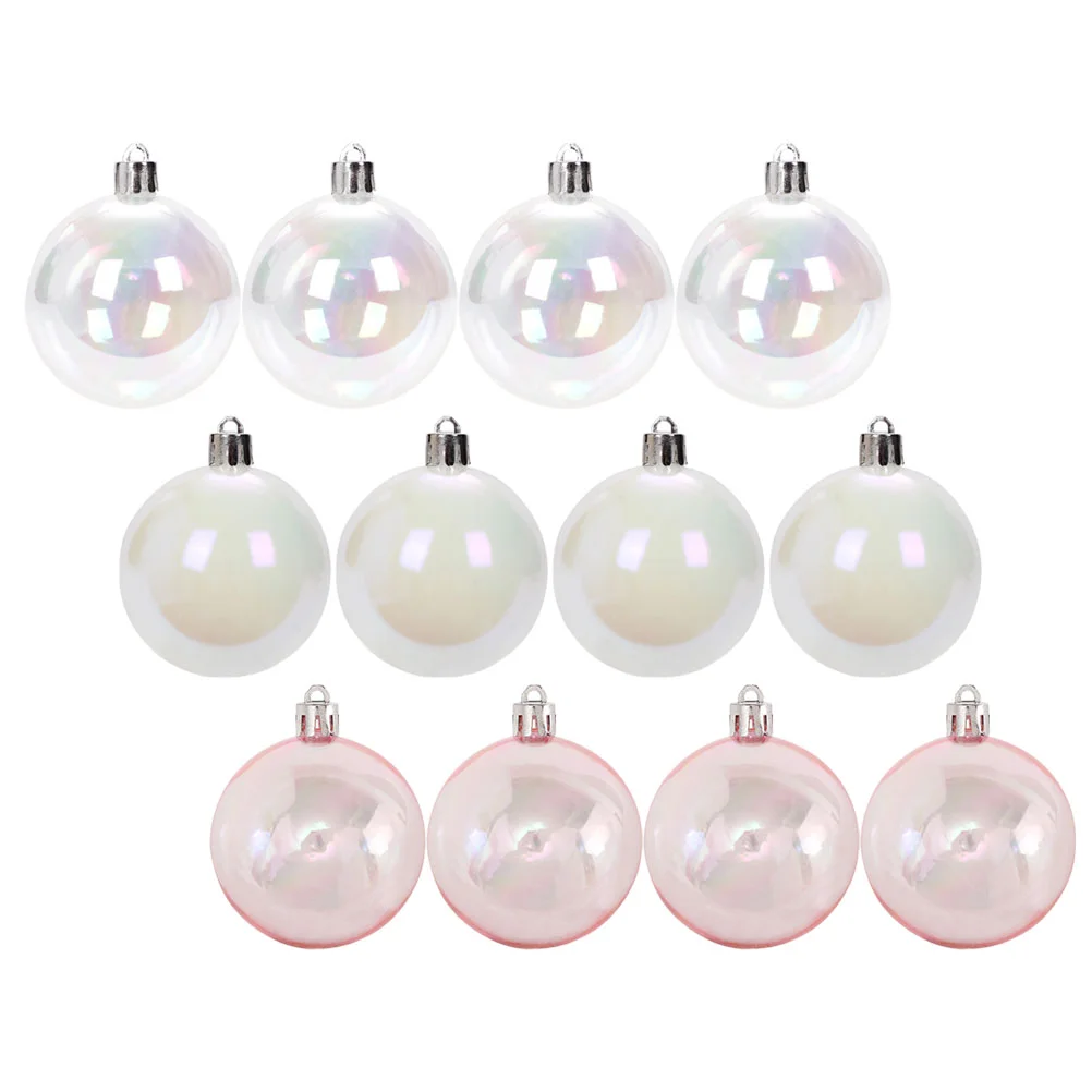 

12 Pcs Christmas Bubble Colorful Ball Transparent Decoration Pendant Tree Hanging Balls Red Ornaments