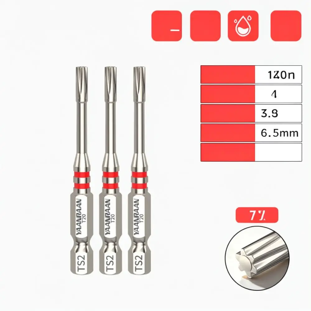 For For Yanran Impact Rated Magnetic Torx Bit Anti Slip Power Drill Driver Head Professional Mechanical Tool