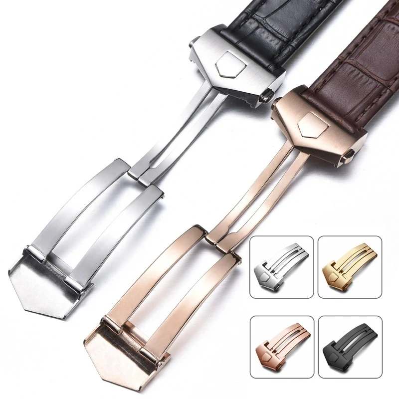 19 مللي متر 20 مللي متر 22 مللي متر حزام من الجلد الطبيعي لساعة تاغ هوير كاريرا موناكو حزام ساعة أسود براون سوار ساعة اليد الساعات