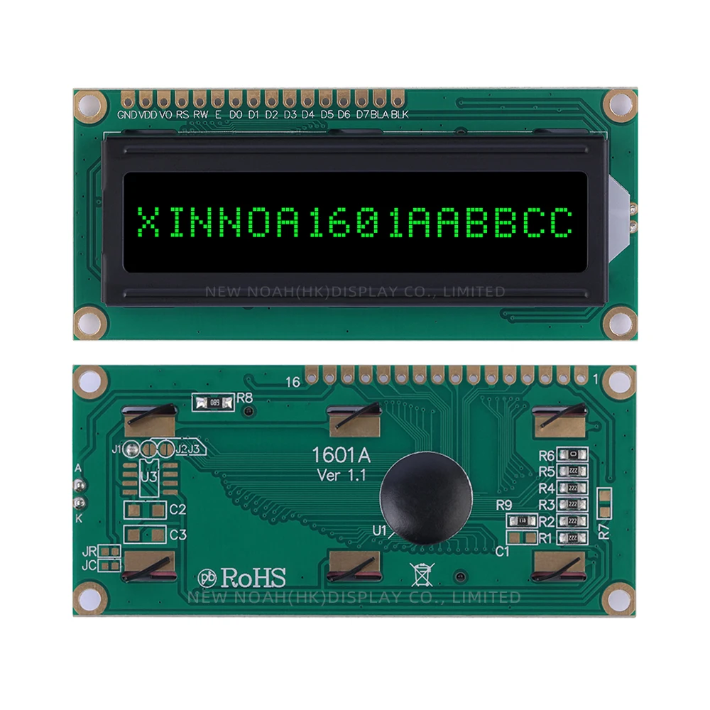 BTN black film Green 1601A LCD Module 1*16 LCD Controller ST7066 80*36*11Mm Support Scheme Development