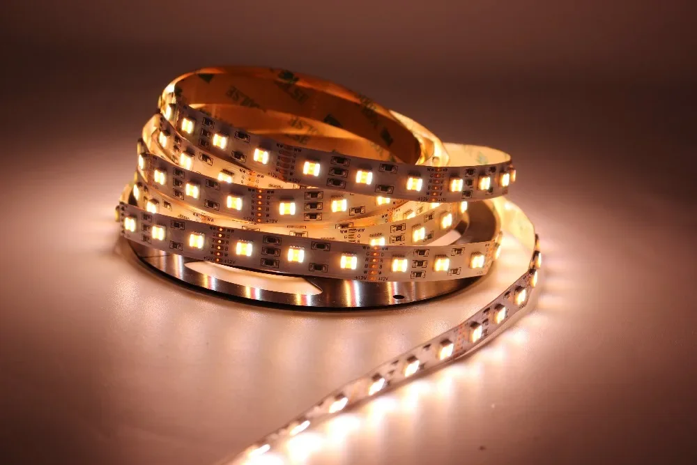 12MM PCB RGB CCT LED Strip 5050 DC12V/ 24V /48V Flexible Light RGB+White+Warm White 5 in 1 LED Chip 60 90LED/m 5m/lot waterproof