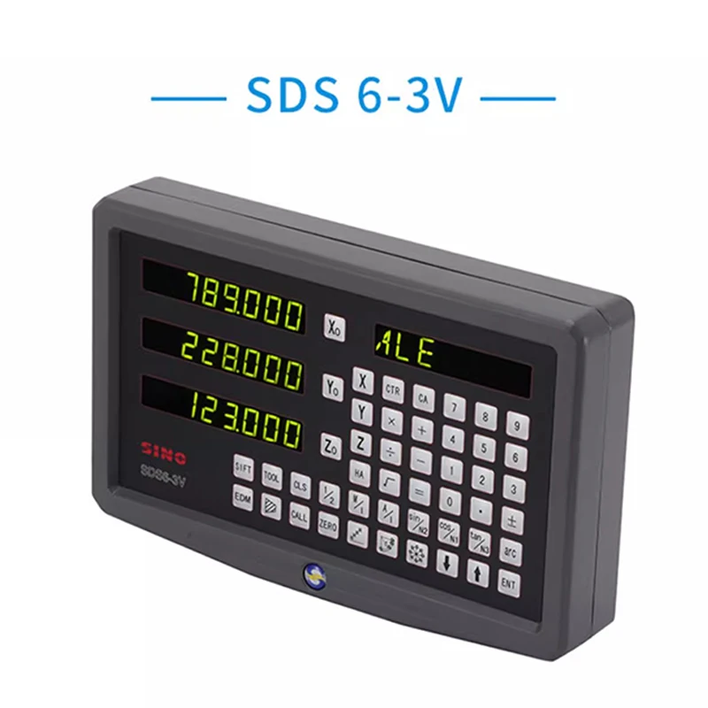 SINO 3 Axis Dro Complete Set SDS6-3V Digital Readout Metal Case with 3PCS KA-300 Linear Glass Scale KA300 For Lathe Mill Grinder