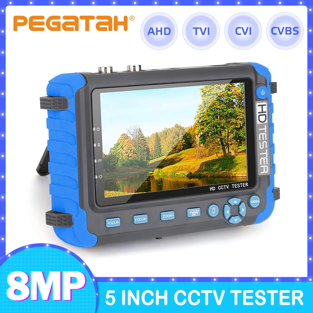 

Тестер камеры 4K IV8W 5-дюймовый монитор видеонаблюдения 8-мегапиксельный AHD/CVI/TVI CVBS Тестер аналоговой камеры с аудиовходом HDMI VGA UTP CFTV