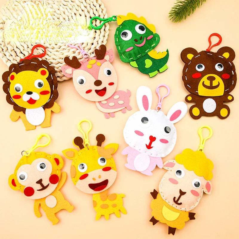 

Children's Non-woven Fabric Sewing Music Creative Handmade DIY Production Materials Cartoon Animal Pendants As Gifts for Friends