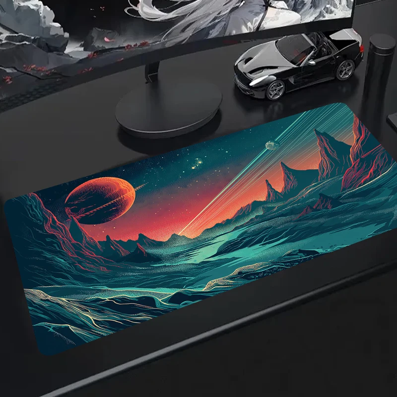 Space Earth Starry Sky Mouse Pad Large Gamer Computer Gaming Accessories Rubber Desk Pads XXL Table Mat Laptop Keyboard Mousepad