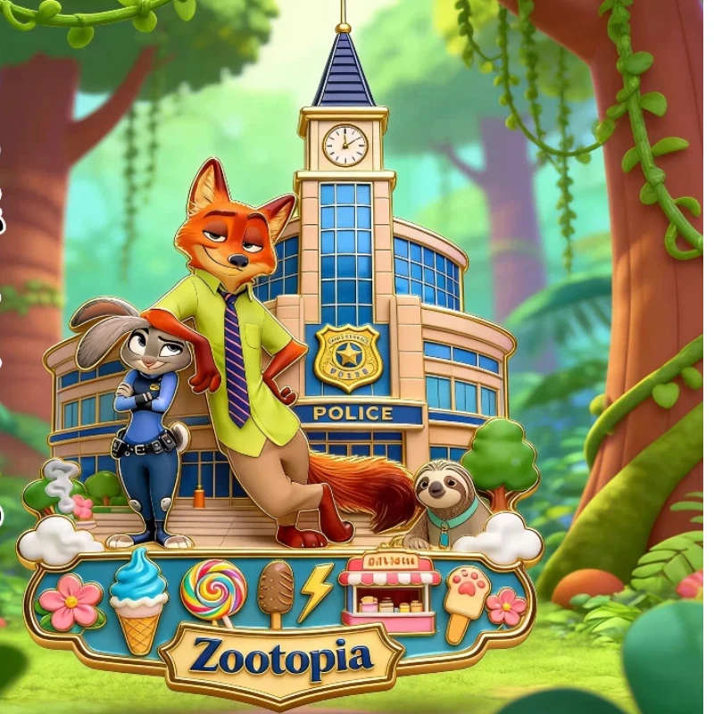 Judi Nick Gary Zootopia 2 metalen magnetische echte koelkaststicker culturele creatieve herdenkingsfestival verjaardagscadeau