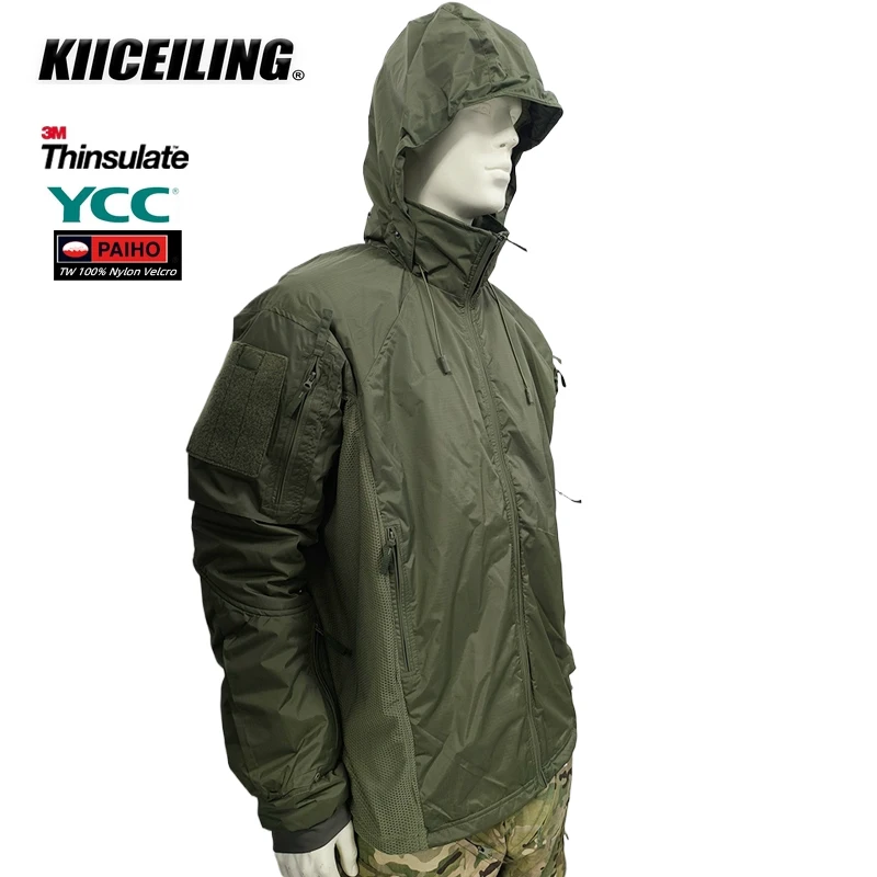 KIICEILING UF-DTG3 Tactical Jackets for Men Winter Warm Fleece Jacket Down Hiking Hunting Windproof Breathable Windbreakers Coat