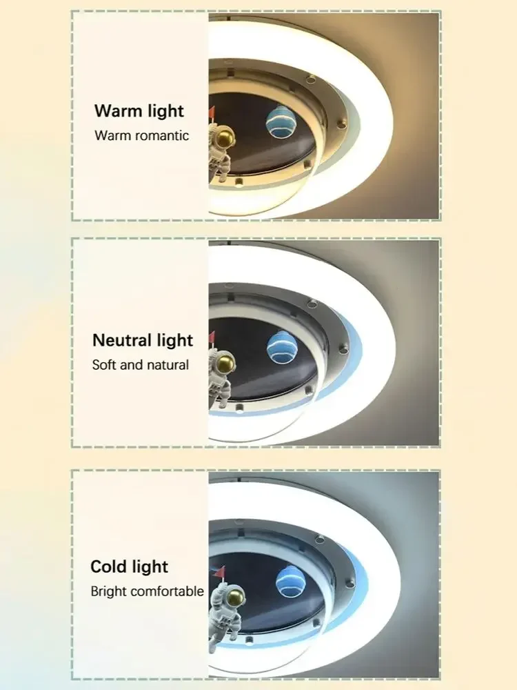 SANDYHA LED كارتون رائد الفضاء ضوء السقف للأطفال حماية العين ديكور غرفة الحضانة الأولاد غرفة نوم دراسة الإضاءة #4