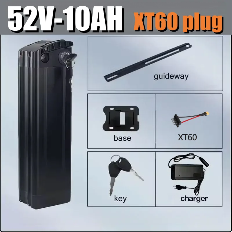 36V 48V52V 40ah Fahrad Silver Fish Akku Accu 20/30/40ah 48V Lithiumbatterij Motorbereik 250-1500W, Automotive-grade batterijcellen