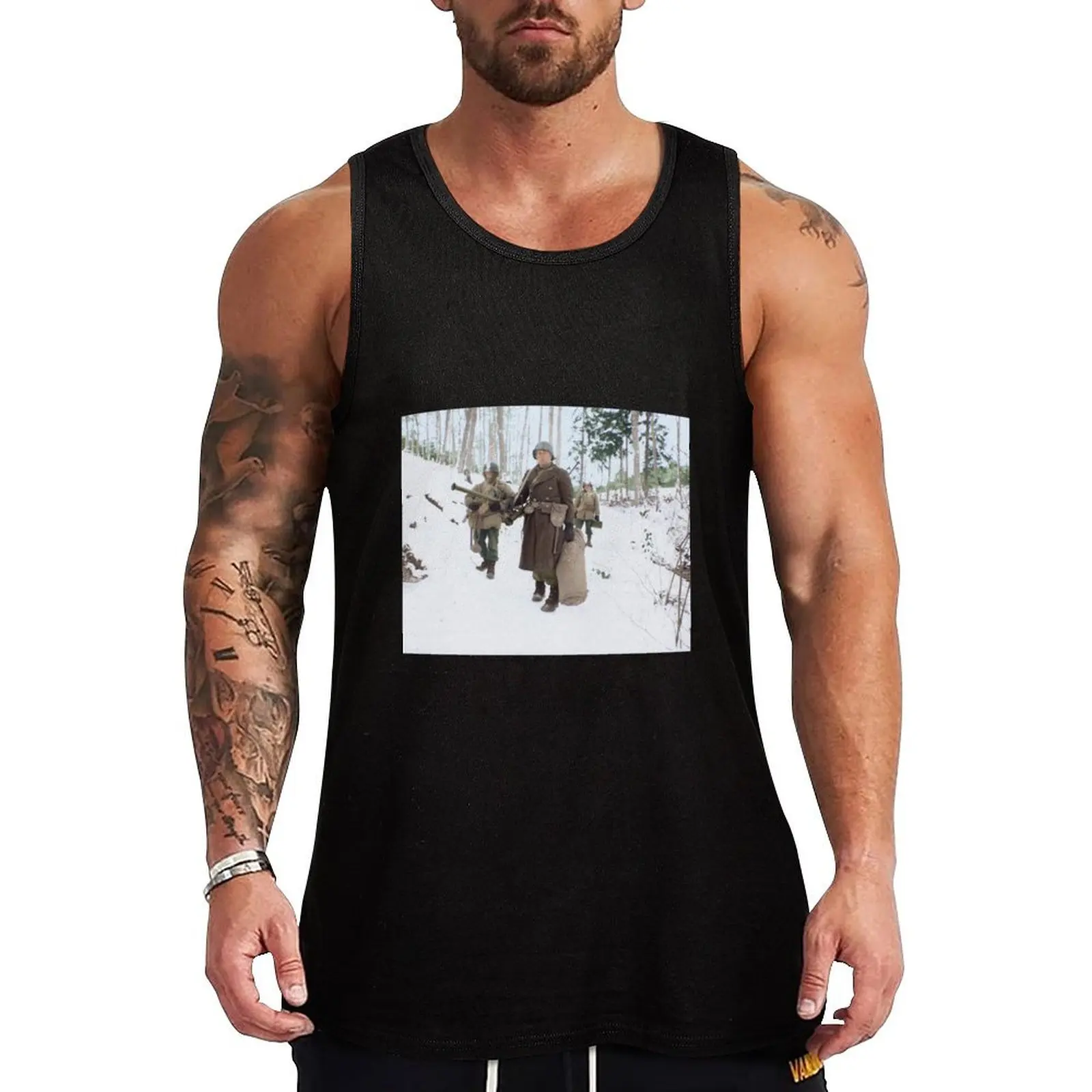

American Bazooka gunners in the Battle of the Bulge Tank Top gym training accessories gym men T-shirts men