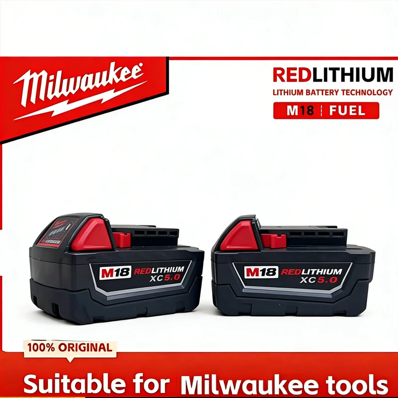

Milwaukee Original18V M18 Milwaukee Lithium ion Battery M18 B6 XC 48-11-1815 2604-20 48-11-1850 1860Rechargeable tool battery
