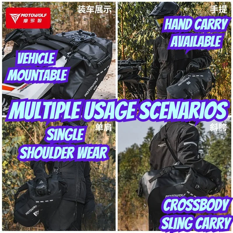 

18L/28L Motorcycle Side Bag Waterproof Motorbike Pannier Bag Motor Saddle Tail Seat Bag Left&Rght