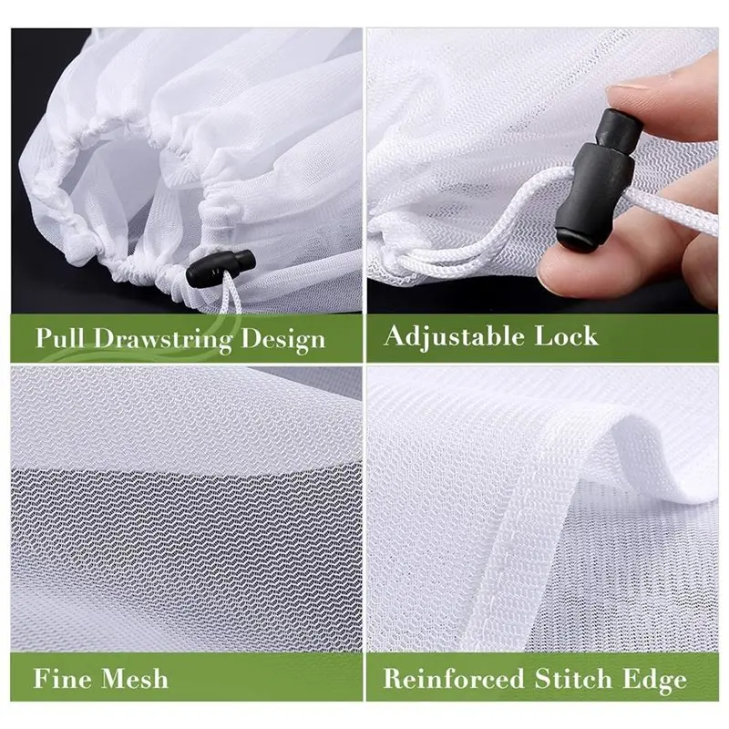 ABRU-5PCS Reusable Fine Mesh Nylon Straining Bags For Wine Making, Juicing, Cold Brew Coffee, Nut Milk -26X22