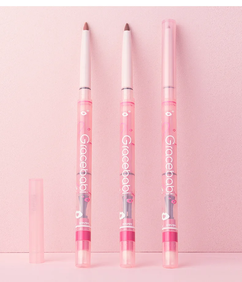 Gracebabi Lip Liner Contorno Mancha Lip Mist Duddle Base de batom duradouro Lápis labial