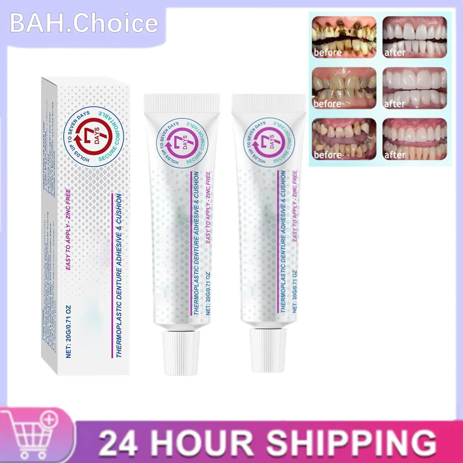 

2Pcs Thermoplastic Denture Adhesive &cushion Reduce Gum Pain Caused Friction Fixed Dentures Enhance Comfort Denture Care Product