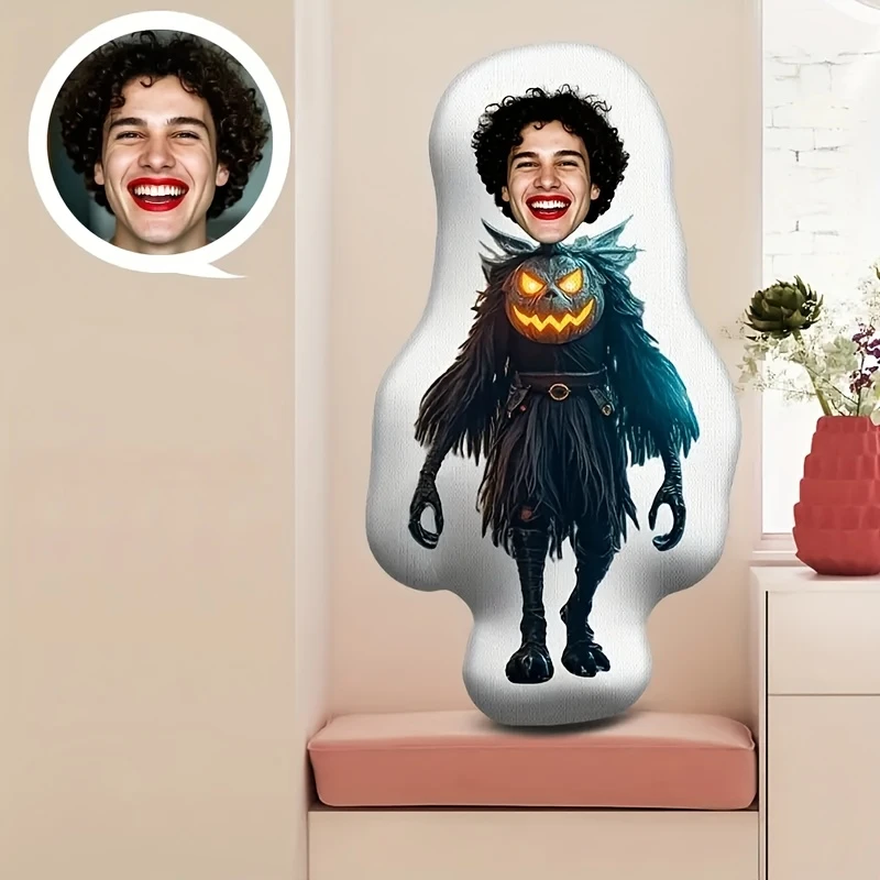 Custom Portrait Plush Pillow - Personalized Photo Insert, Soft Short Plush Material, Zipper Closure, Machine Washable, Ideal for