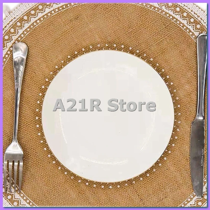 

Round Placemats Set of 4,Boho Woven Table Mats with Pompom Tassel for Dining Room Kitchen Table Decor(White Ball)-A21I