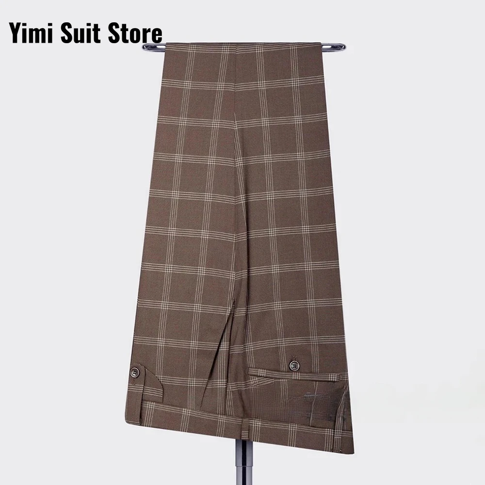 YiMinpwp Abiti da uomo scozzesi 3 pezzi monopetto formale da lavoro sposo festa di nozze abito da sposo giacca + gilet + pantaloni personalizzati