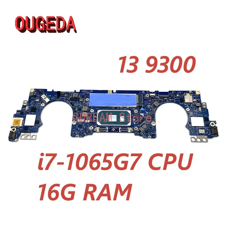 OUGEDA CN-0GRKMN CN-0N59RC CN-08M10C CN-0Y4GNJ FDQ30 LA-H811P Mainboard For Dell XPS 13 9300 laptop motherboard I5/I7 CPU 8G/16G