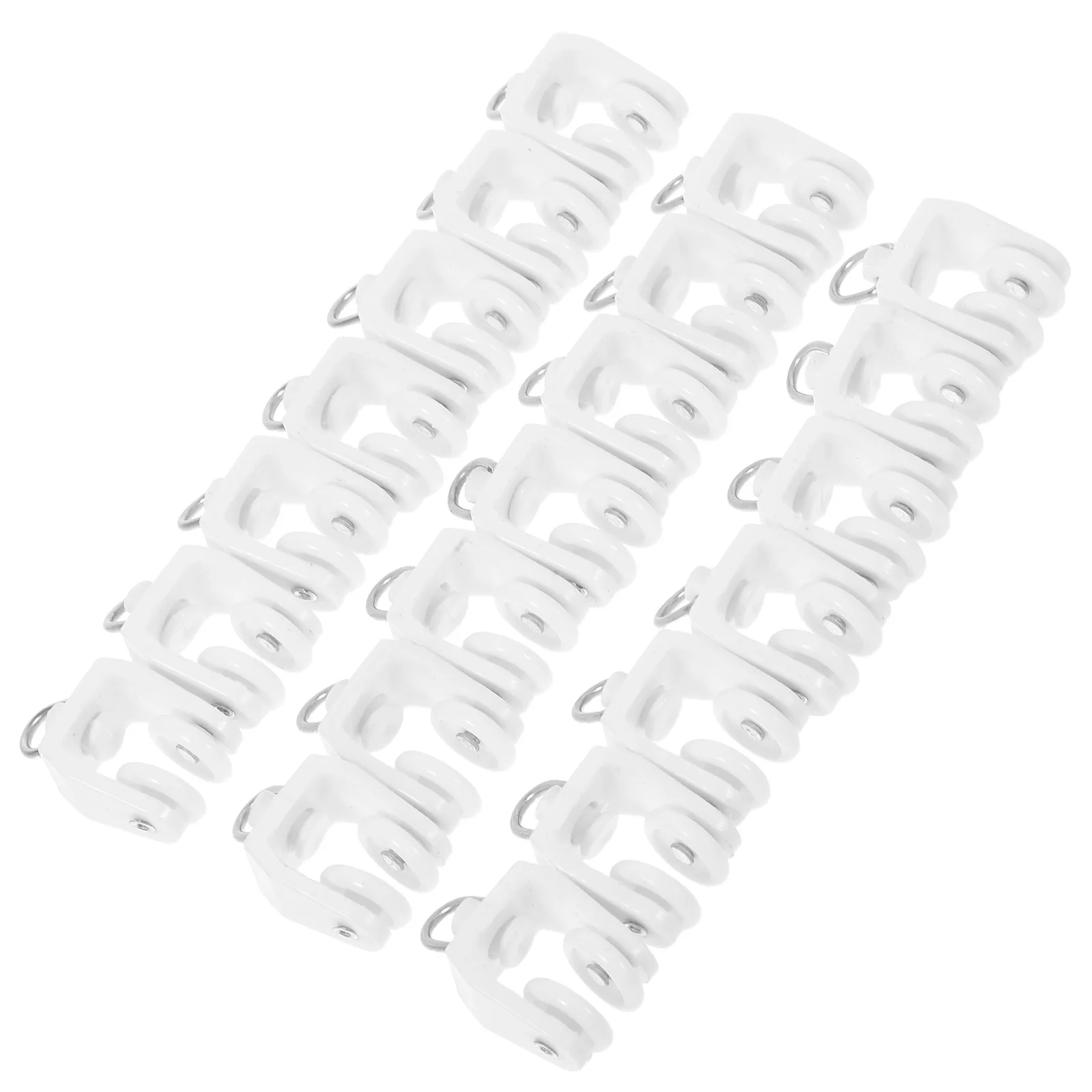 

20Pcs Plastic Curtain Track Rollers Dual Wheel Carriers Silent Gliding Runners for Curtain Rail Tracks Home Room Divider