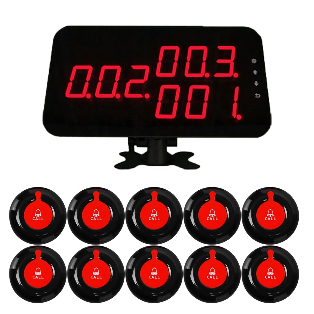 

Wireless Calling System Nurse Caregiver Pager for Restaurant Hospital Clinic Nursing Home 10 Seniors Buttons 1 Elderly Monitor