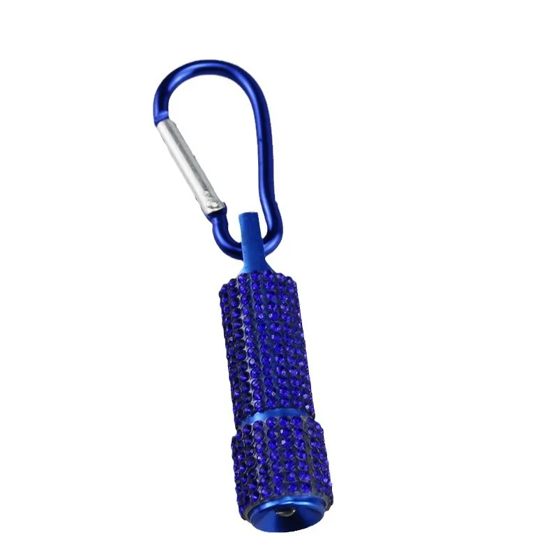 Rhinestone DIY Women Girls Children Outdoor Keychain Mini LED Flashlight