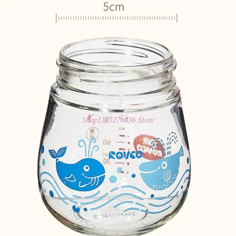 

R6FD Glass Infant Bottle 150ml Wide Neck Design Milk Bottle with Anti Colic Feature