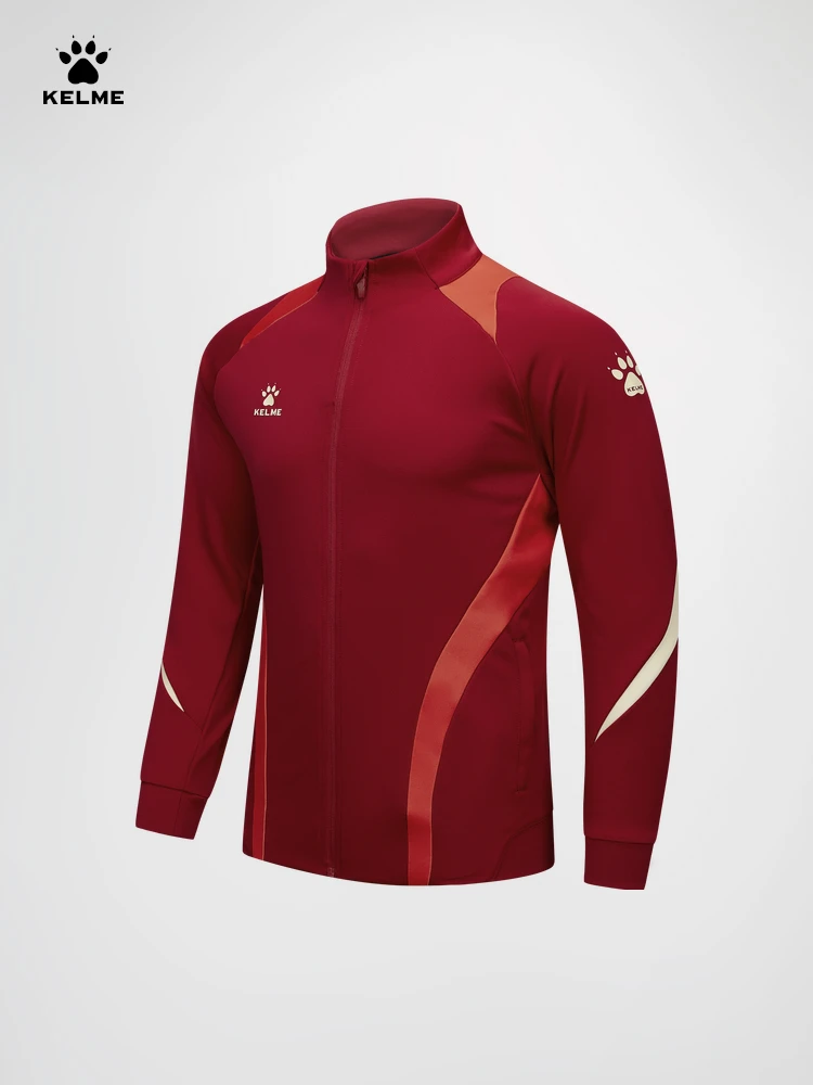 Kelme Football Training Jacket Men's Autumn New Stand Collar Sports Knitted Cardigan Running Sports Windproof Jacket