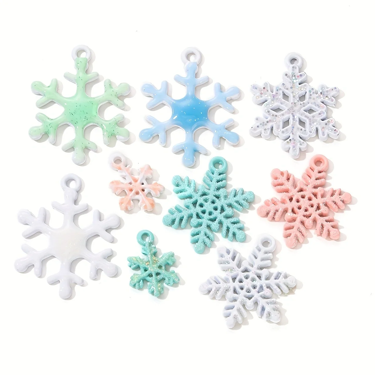 10pcs New Snow Enamel Charms Cute Christmas Colorful Pendants For Making DIY Handmade DIY Findings Accessories Necklace Jewelry