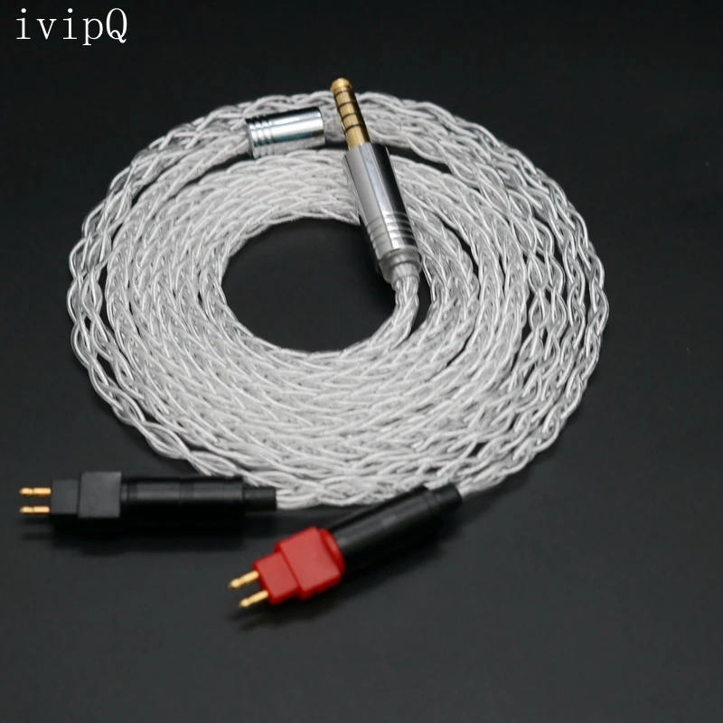 كابل ترقية سماعة الرأس ivipQ-246-8-core من الفضة الإسترليني HD650 HIFIMAN ANANDA T3-03 D9200