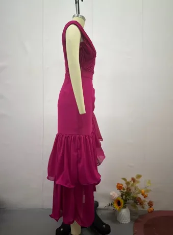 Robe longue amincissante taille haute pour femme, style doux, solide, document, printemps, été, nouvelle collection, mode, 2025