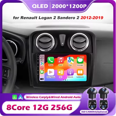 

Car Radio Android 16 Multimedia Video Player for Renault Logan 2 Sandero 2 2012-2019 GPS CarPlay Auto BT 4G Stereo NO 2 Din DVD