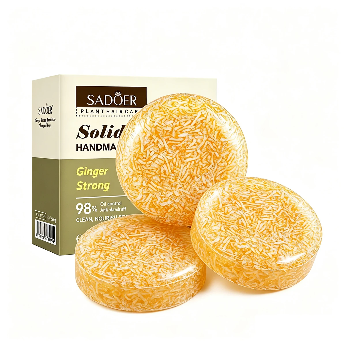 1/3 PCS Ginger Shampoo Bar for Hair Nourishing & Volumizing,Natural Ginger Solid Soap Moisturizing & Strengthening Hair Care