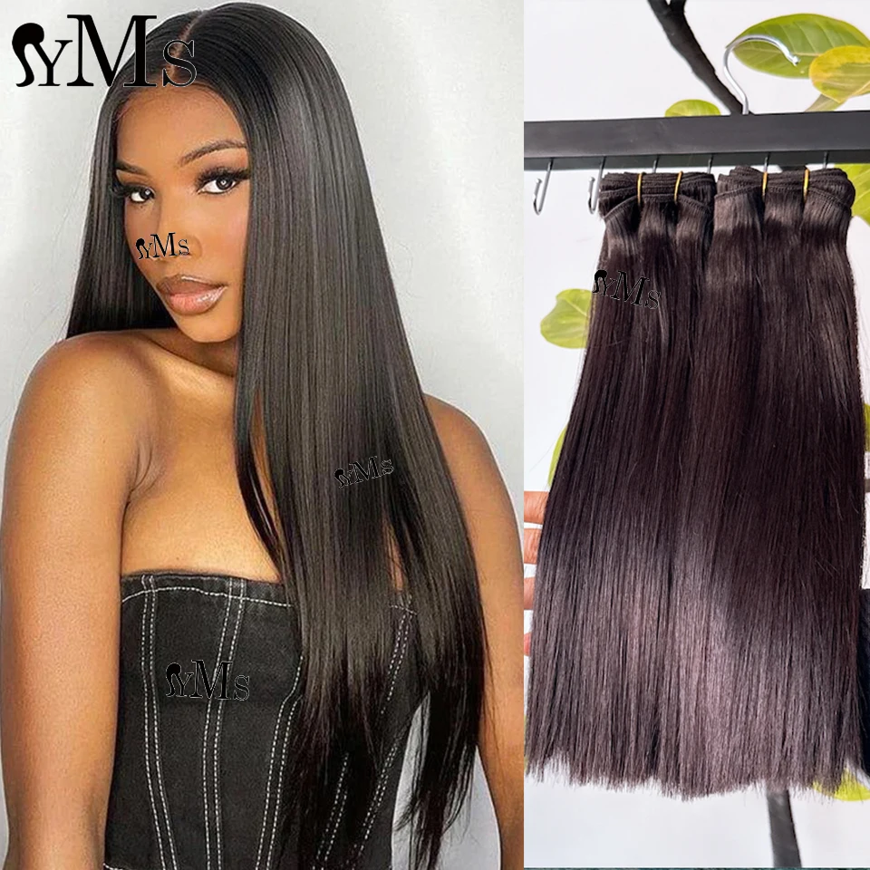 Bone Straight Burmese Human Hair Bundles Weave YMS 18A Double Drawn Burmese Vietnamese Bone Straight Virgin Human Hair Weft