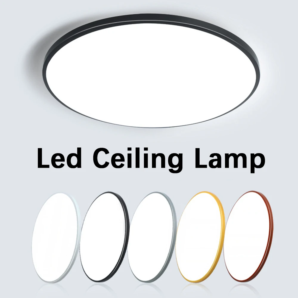 Lampu langit-langit LED bulat Modern 220V-240V, lampu LED 18W 27W 36W tahan air IP55 untuk dalam ruangan ruang tamu kamar tidur kamar mandi