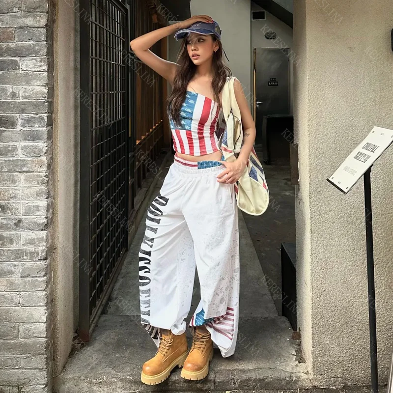 

Harajuku повседневные свободные универсальные женские брюки хип-хоп рок 2000-х годов High Street сексуальные шикарные эстетические ретро эмо девушка брюки Y2K