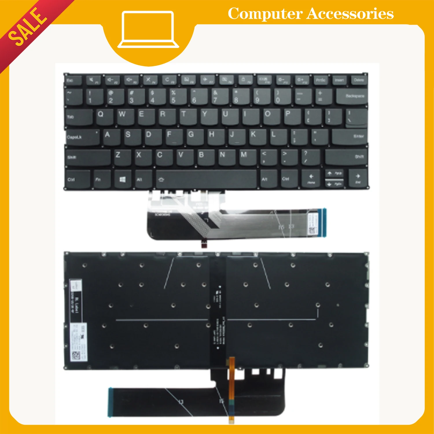 New American Backlit Keyboard for Ideapad S540-14IWL K4-IWL C340-14IWL 14API C740-14 K3-IWL K4e-IML K4e-IML Flex14 81SQ 530-14