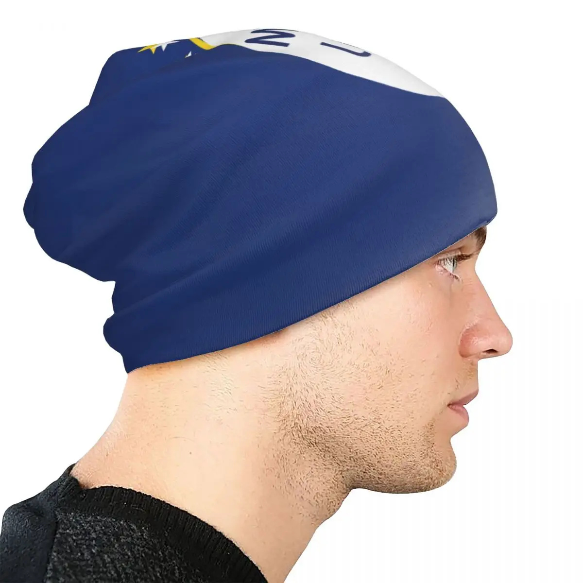 Chapéu do Beanie de malha impresso masculino, boné diário do crânio, gorro, Maccabi, carregamento USB