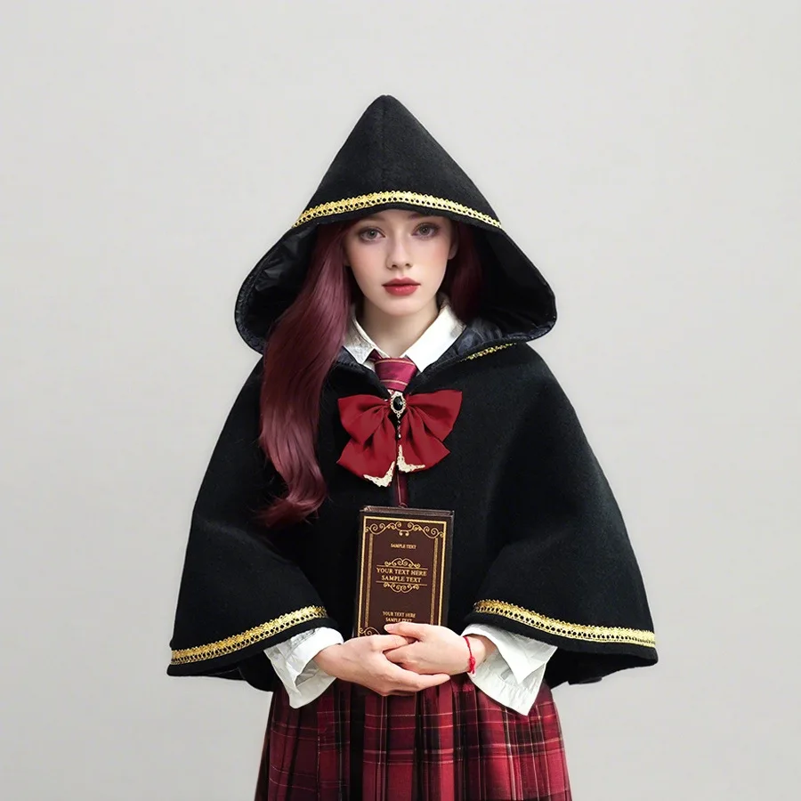 Medieval Vampire Magic Halloween Academy Cloak Shawl - Cosplay Prop for Authentic Historical And Fantasy Costumes