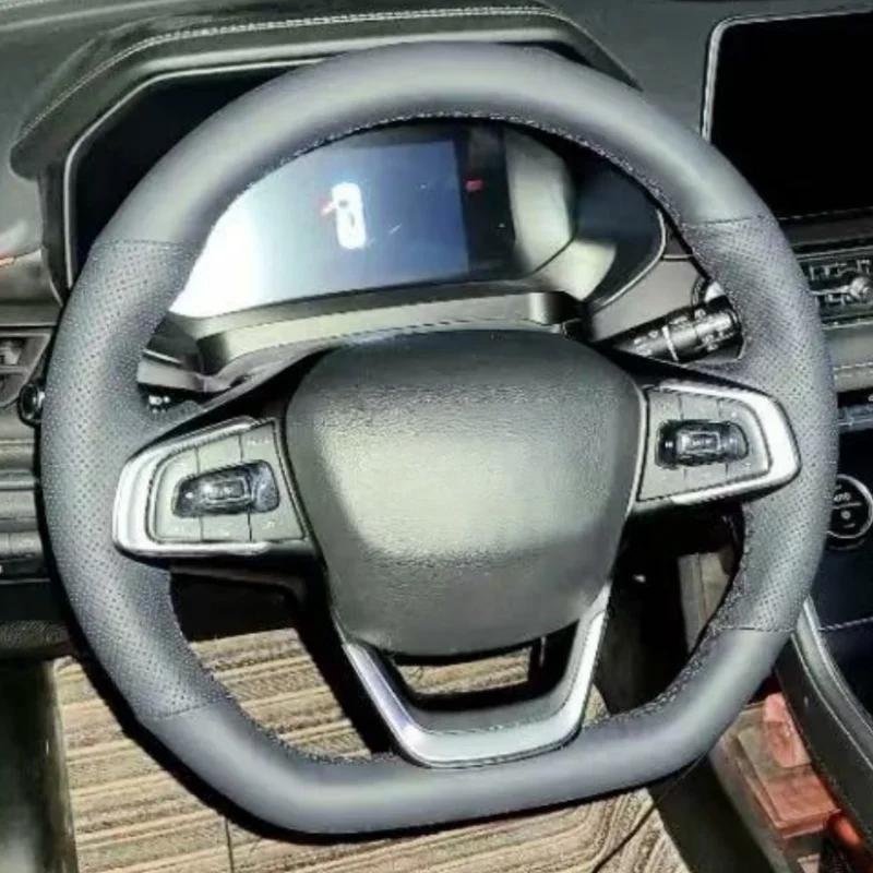 

Custom Hand-stitched Steering Wheel Cover Made Of Anti-slip Wear-resistant Genuine Leather For Chery Tiggo 3 4 5 7 Pro 8 2022