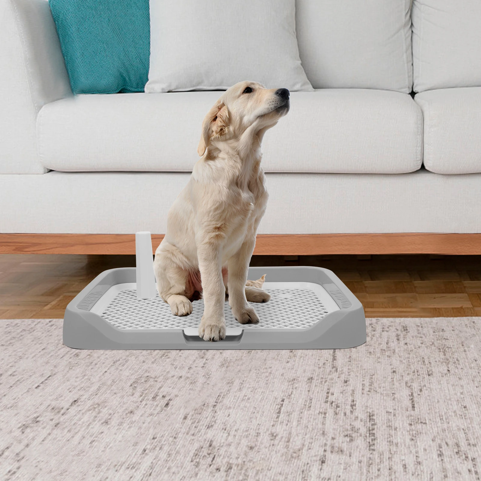 

2PCS Dog Toilet Potty Pan Indoor Pet Pee Pad Litter Grid Urinal Detachable ABS Material Large Small Breeds
