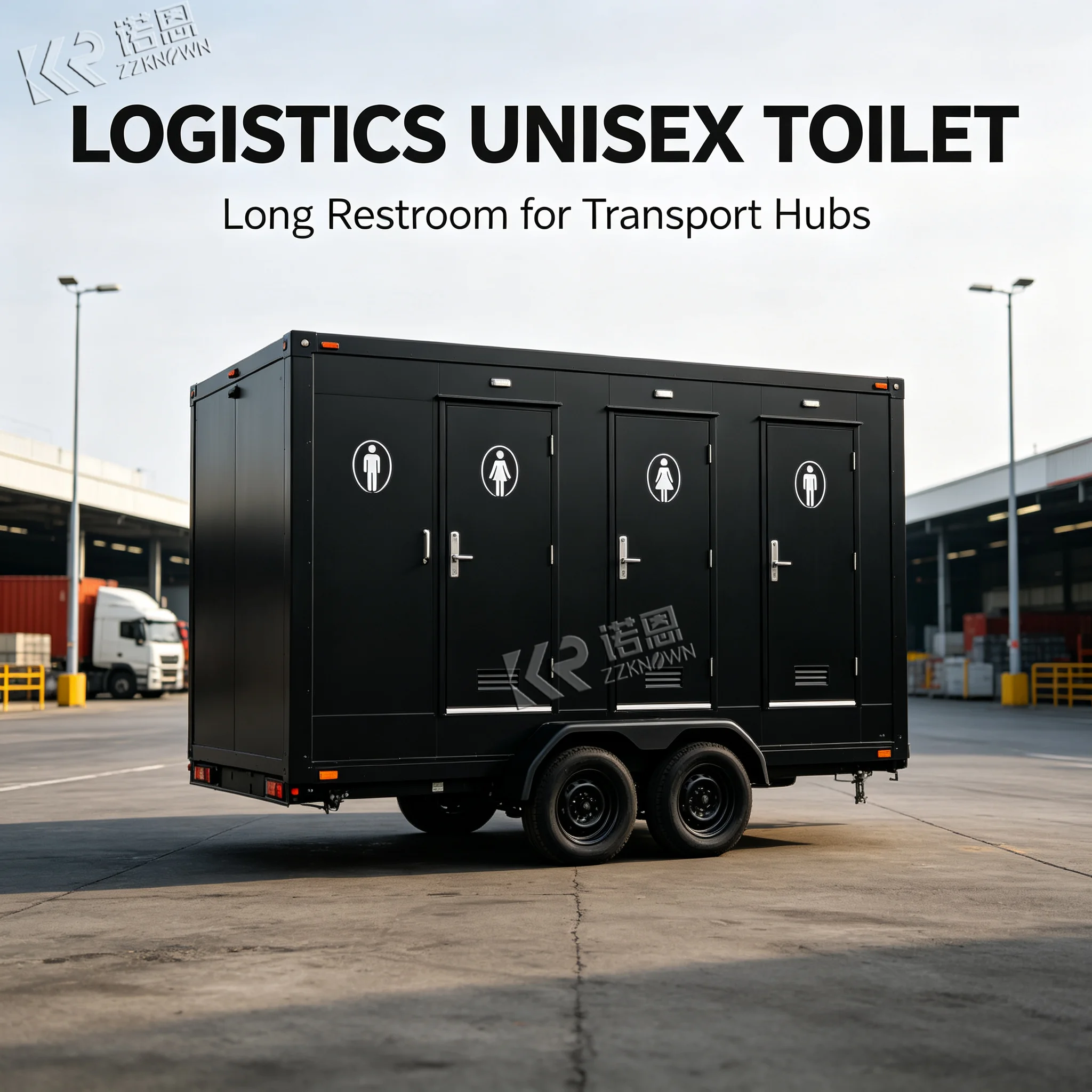 2 Door Multi Stall Portable Bathroom Trailer Mobile Toilet Trailer Global Event Construction Wedding Hire